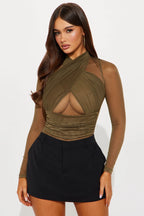 Serena Mesh Bodysuit - Chocolate