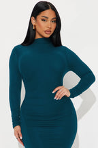 Lana Long Sleeve Midi Dress - Black