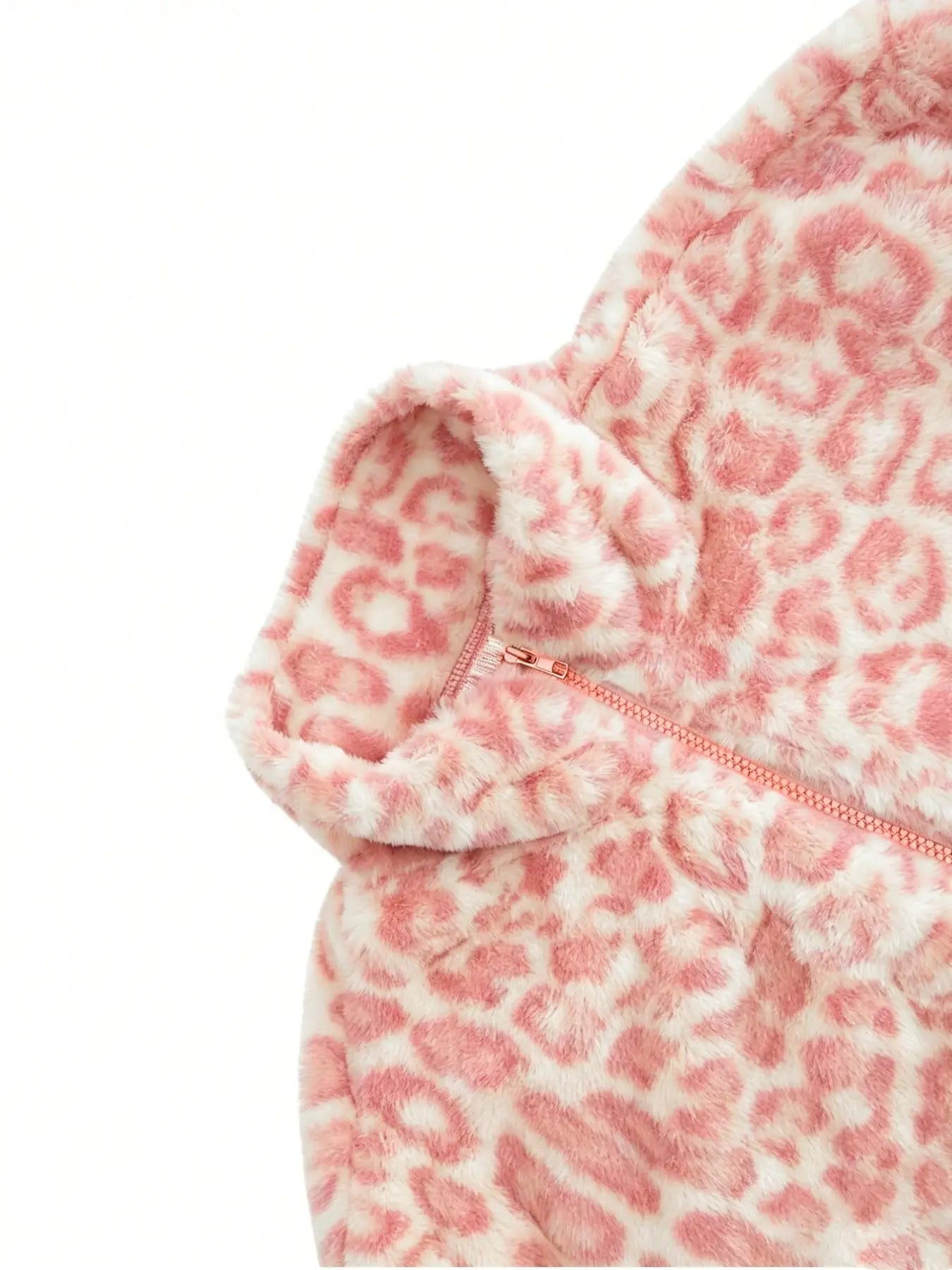 Thick Plush Leopard Print Fashion Retro Casual Long Sleeve Zipper Cardigan, High Neck Jacket, Unisex, Couples Wear, Winter Essential
