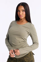 Sabrina Long Sleeve Tee - Camel
