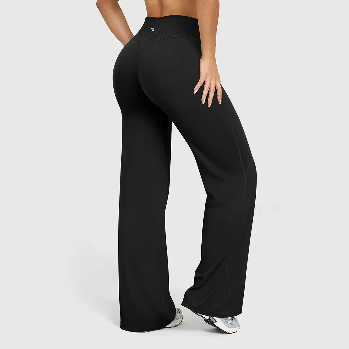 OQQ Women's High Waist Crossover Flare Stretchy Yoga Pants - V-Back Seam, Comfortable Fit, Basic Minimalist Trousers for Gym, All-Season Female Stylish Clothes, Vacation Outfits,clothes for back to school,first day of school outfits