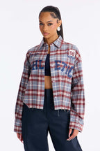 Athletic Academy Plaid Long Sleeve Flannel - Wine/combo
