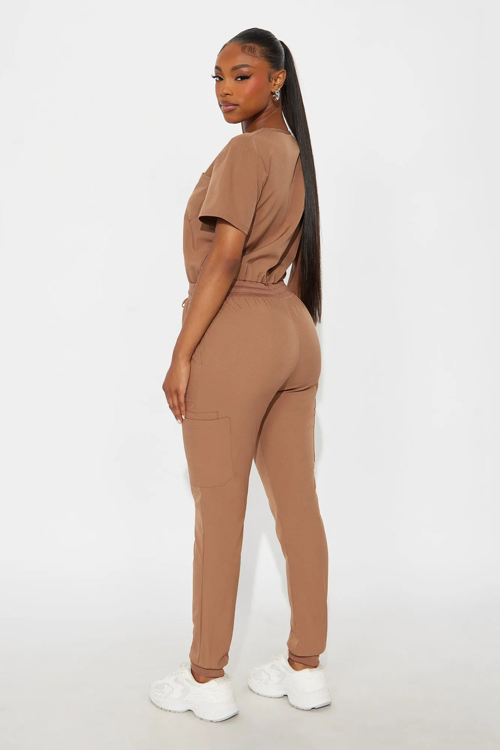 Full Shift Stretch Jogger Scrub Uniform Jumpsuit - Black