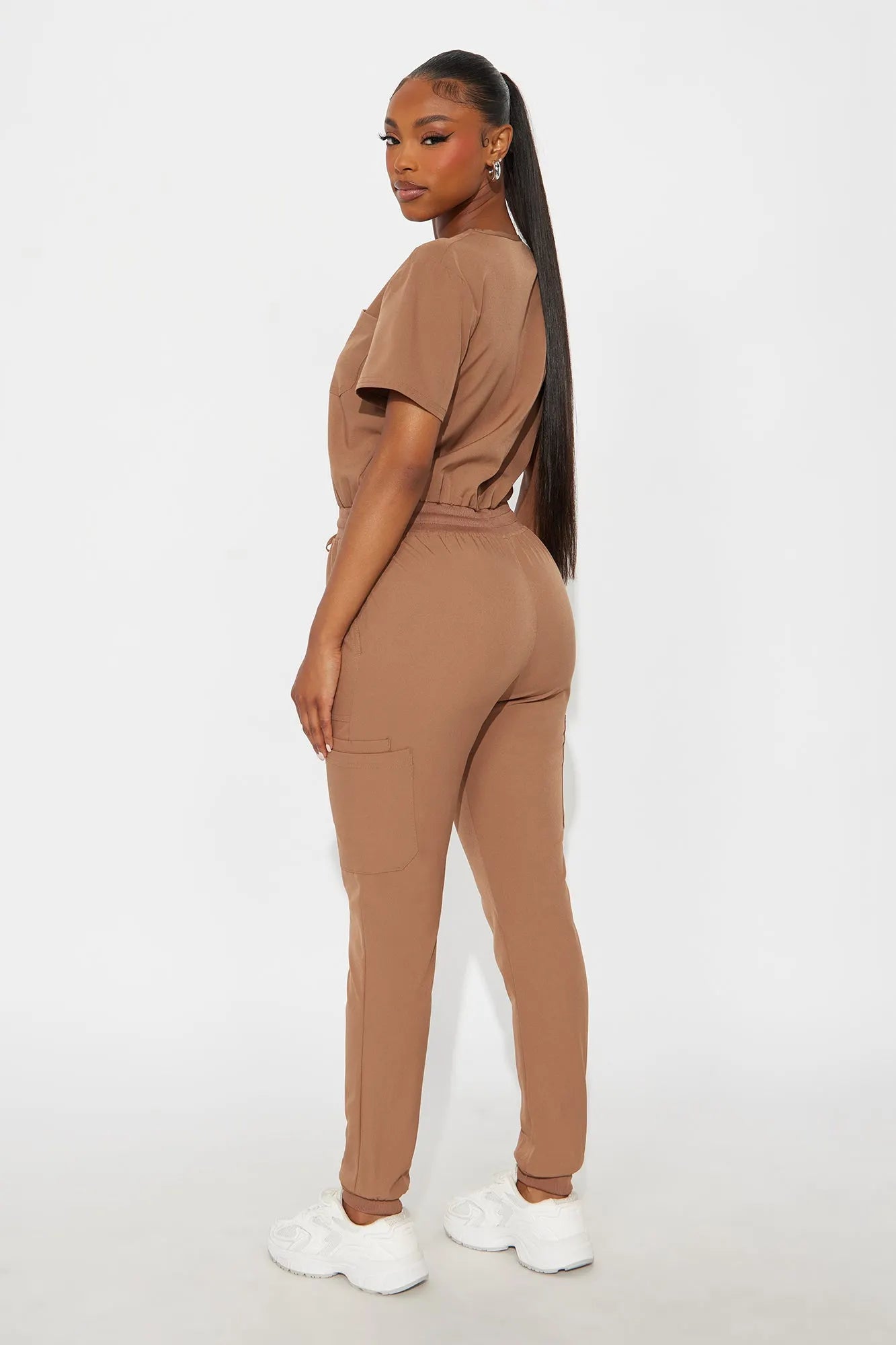 Full Shift Stretch Jogger Scrub Uniform Jumpsuit - Black