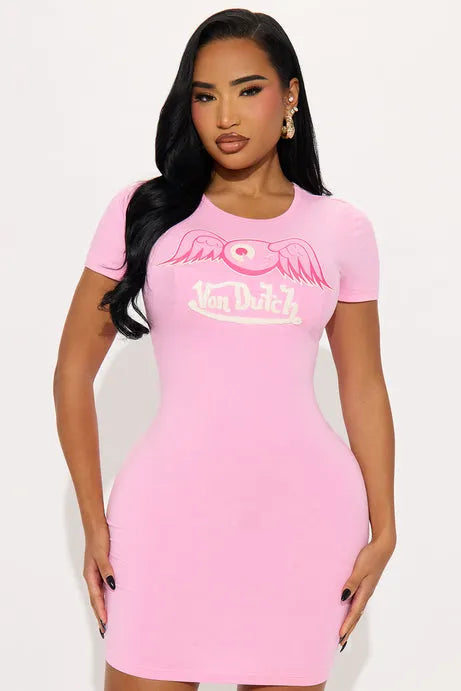 Von Dutch Wings T Shirt Mini Dress