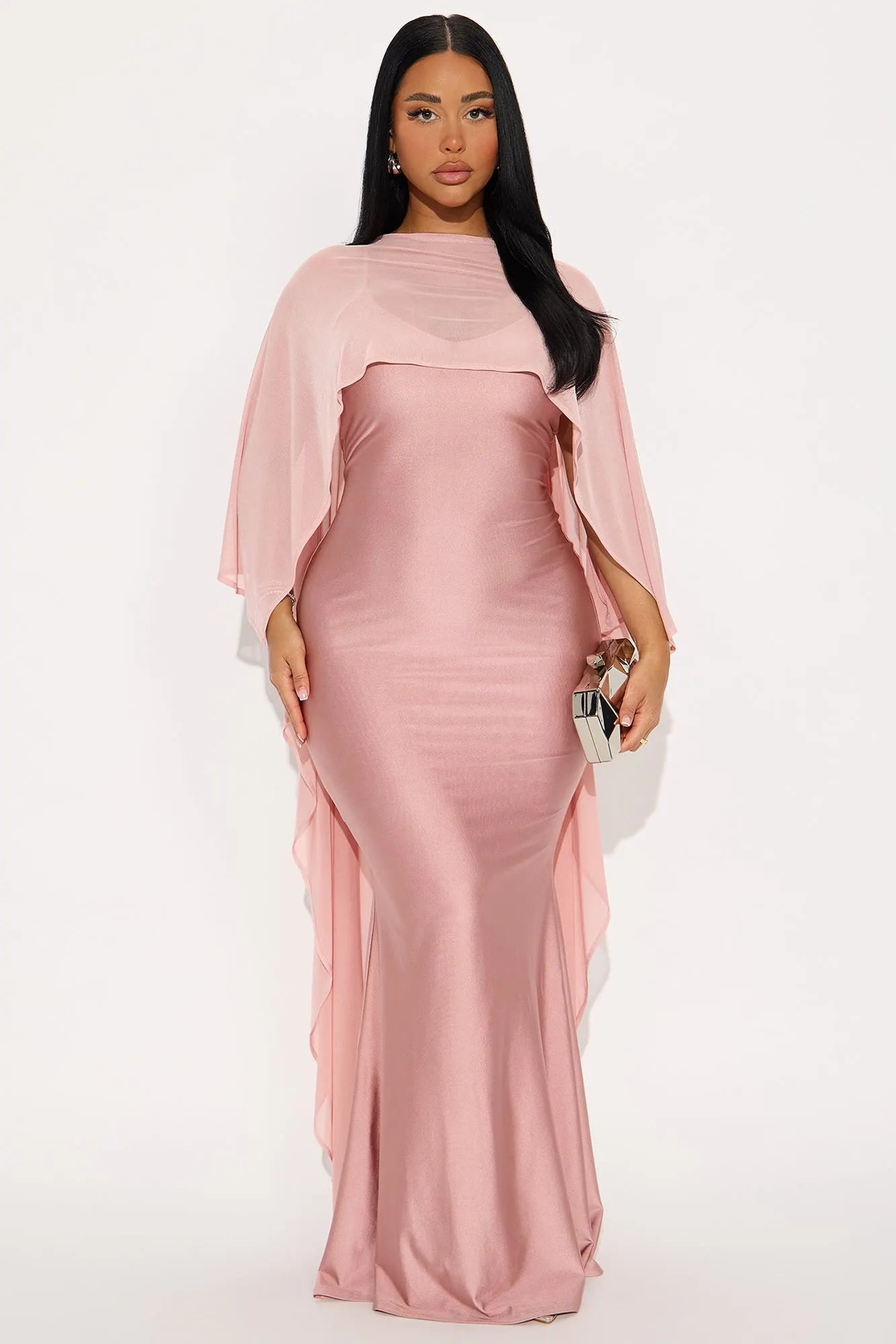 Staying True Satin Maxi Dress - Black