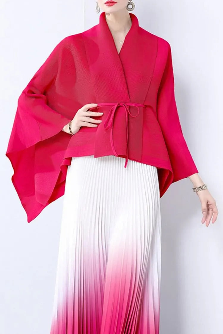 Elegant Pleated Skirt Two-Piece Set