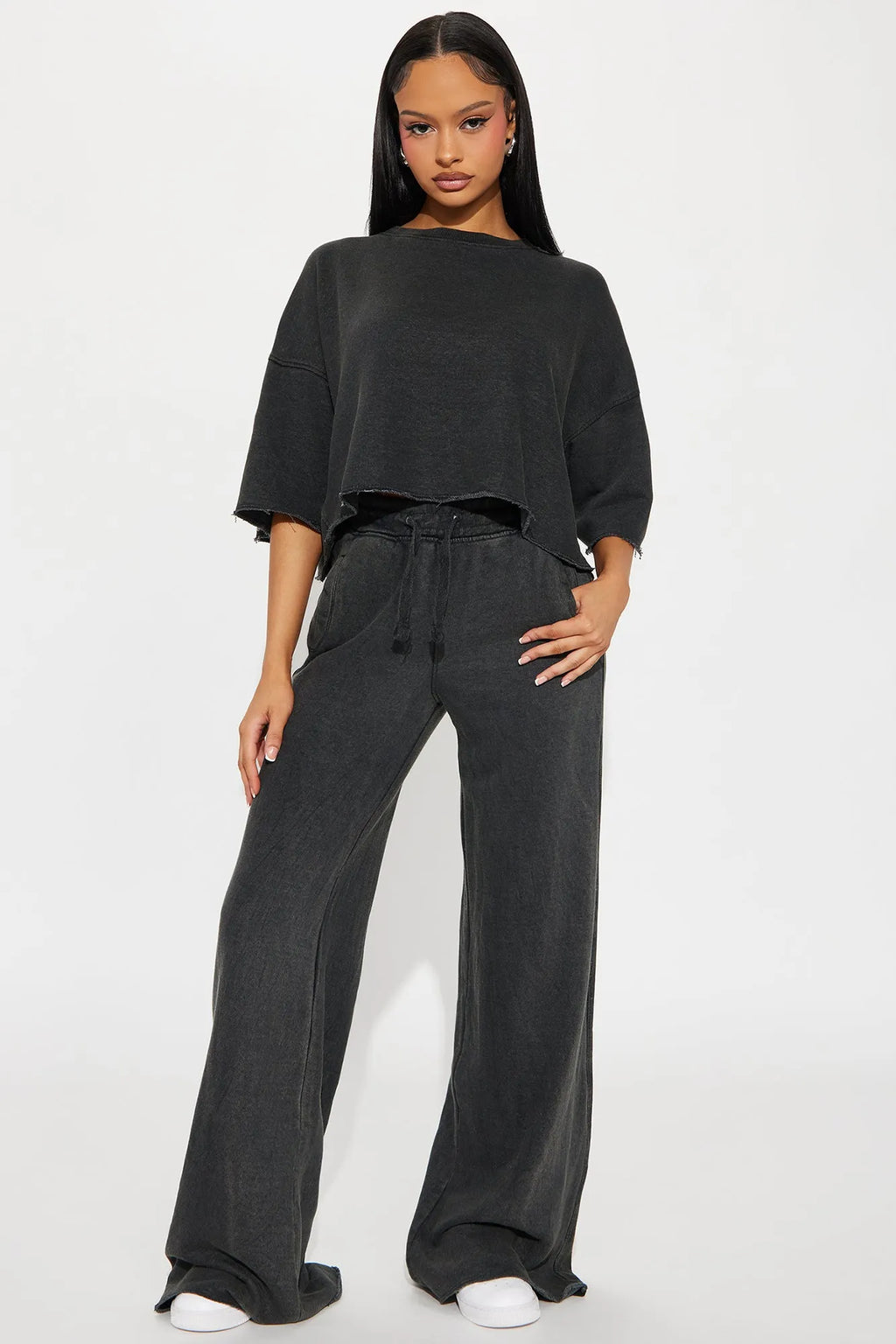 Strollin' Around Pant Set - Charcoal