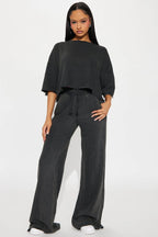 Strollin' Around Pant Set - Charcoal