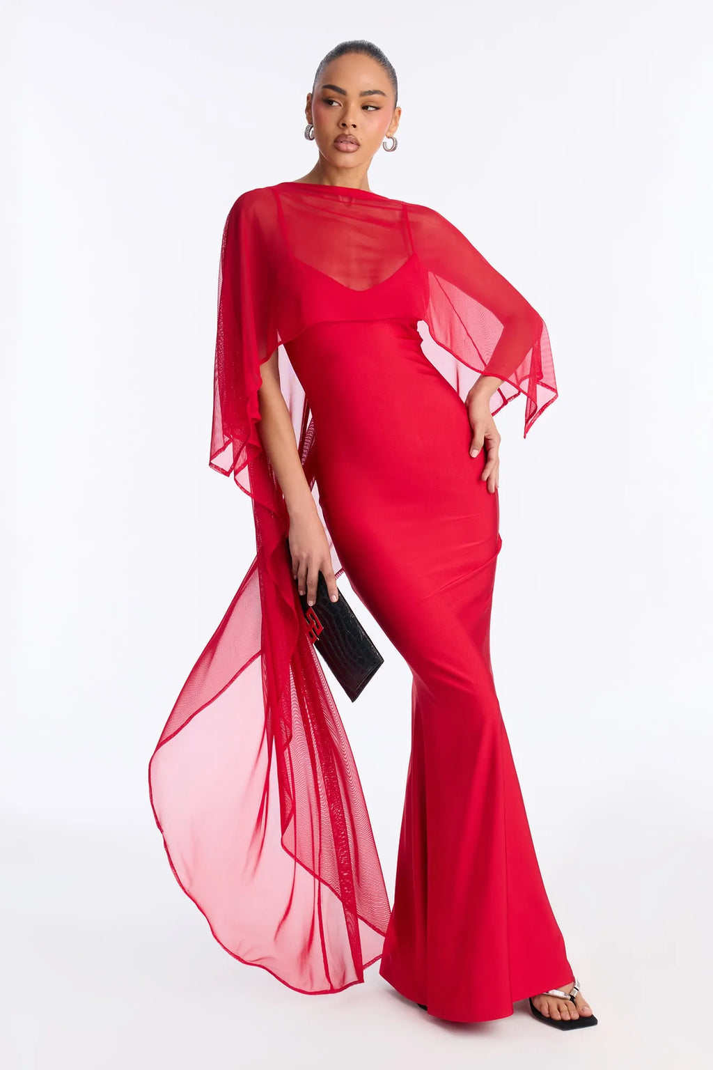 Staying True Satin Maxi Dress - Black