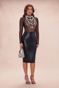 Steal The Show Rhinestone Mesh Bodysuit - Black