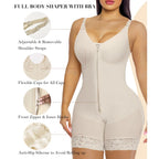 Women’s Fajas Colombianas shapewear  Tummy Control Butt Lifter Shaper with Zipper Crotch detachable shoulder strap Basic