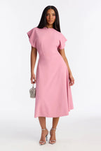 Emerie A Line Midi Dress - Black