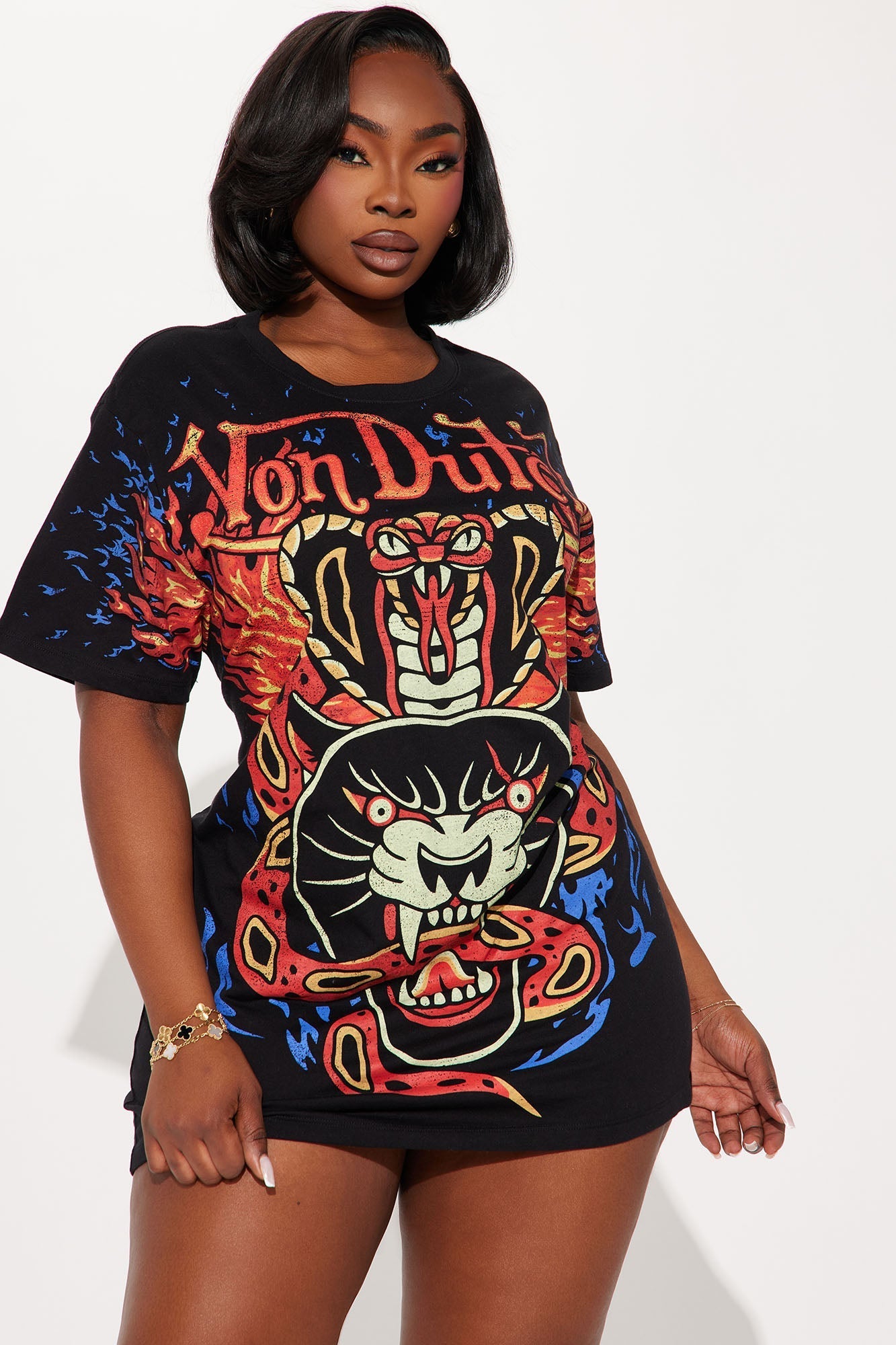 Von Dutch Flame T-Shirt Dress