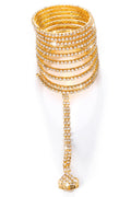 Fashionable Multi-Layer Rhinestone Finger Linked Bracelet