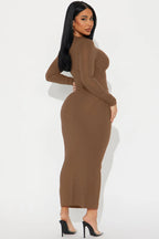 Lana Long Sleeve Midi Dress - Black