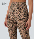 UltraSculptTM Leopard Print High Waisted Tummy Control Yoga Leggings with Pockets