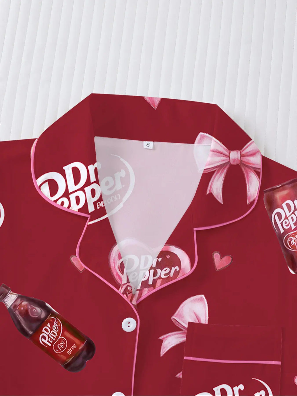 Women's Heart-shaped drink bottle Sleepwear Set
