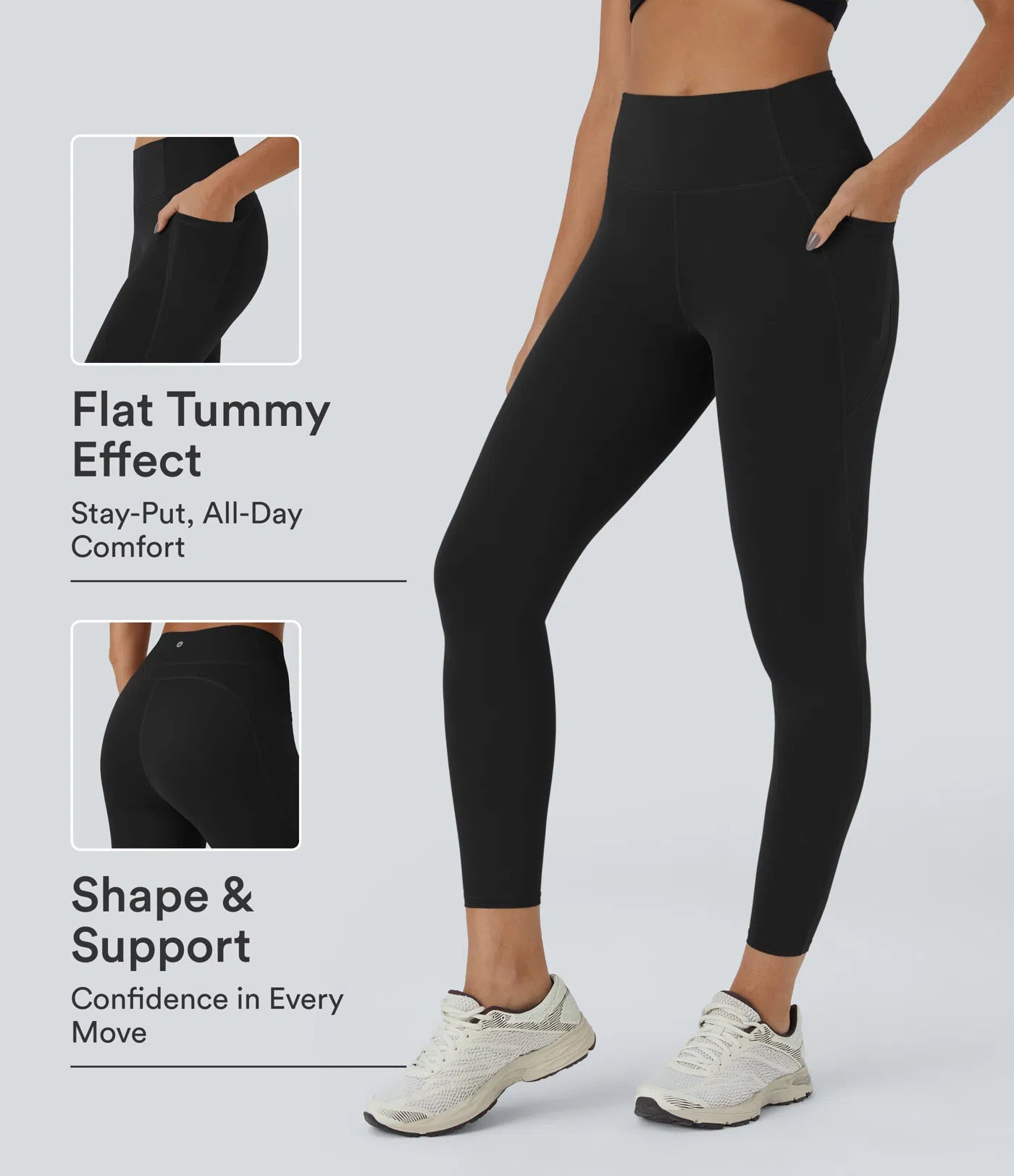 UltraSculptTM High Waisted Tummy Control Pocket Training Leggings