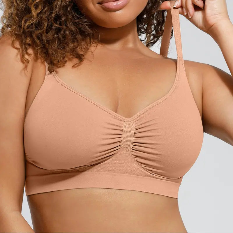 FeelinGirl Women's Wireless Bra Comfort Bralettes No Underwire Unlined Cami Bra Seamless Tshirt Bras Sports Bra Bralette Basic Comfortable Fit Womenswear Everyday Up to 44DD Summervibes
