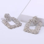 Geometric Frosted Stud Earrings Exaggerated Irregular Embossed Retro Ear Rings