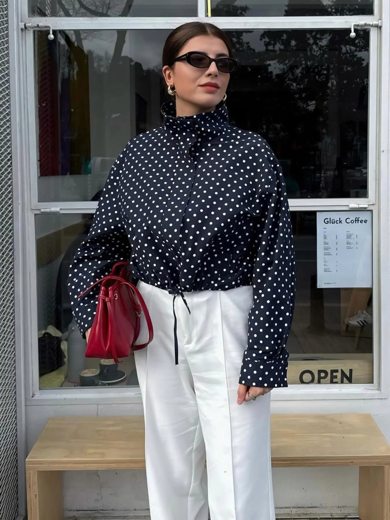 Women's Polka Dot Blazer Jacket Street Style Spot Summer Yellow Brown Pink Design Fashionable Long Sleeve Top for Casual & Vacation Wear Fashion Fit Jacket