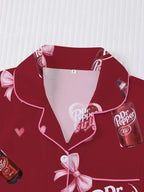 Women's Heart Bow Print Sleepwear Set