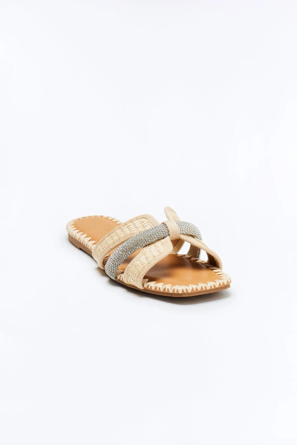 Kalani Raffia Sandals - Cream/combo