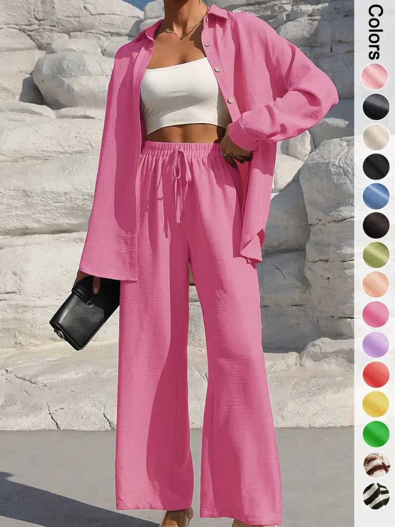 Women's Casual Sporty Shirt and Pants Set, Loose-Fit Zebra Stripe Two-Piece Suits, Ideal for Home Relaxation and Vacation