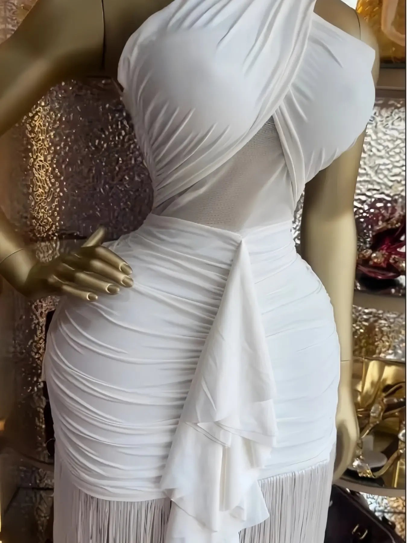 Women's Cross Strap Sleeveless Fringe Maxi Formal Prom Dress,Spring Lady Skirts,Sexy Design Elegant Style Party Outfit,Evening Cocktail Night Tassel Chic Engagement Dresses