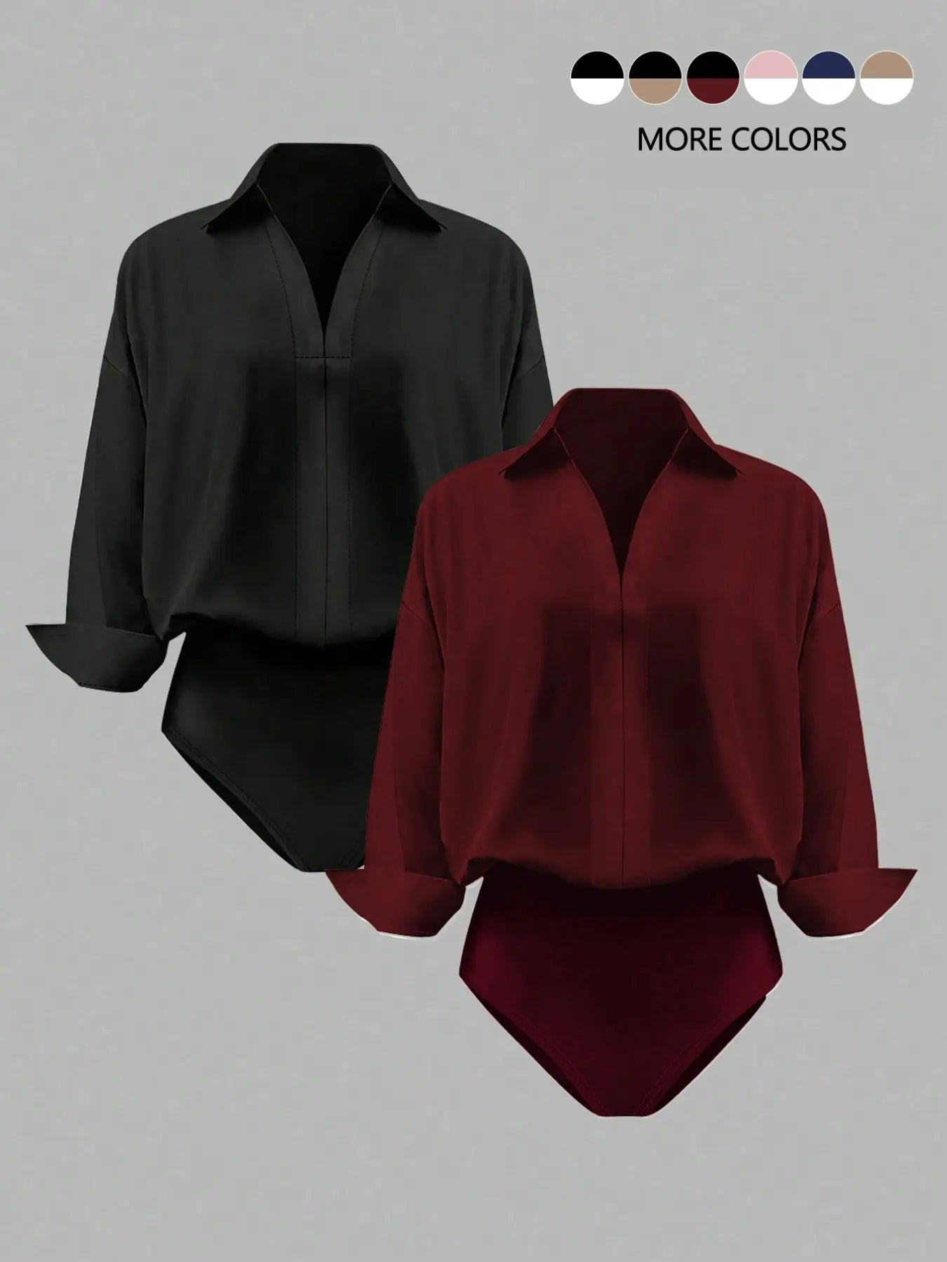 Women's Elegant V-Neck Long-Sleeved Jumpsuit