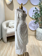 Elegant Women's V-Neck Pleated Long Sleeve Bodycon Maxi Prom Dress, Sexy Birthday Party Outfit Resort Fashion Gown, Elegant Evening Wear,Lady Casual Skirt,Female Brunch Dresses,Graduation Dresses