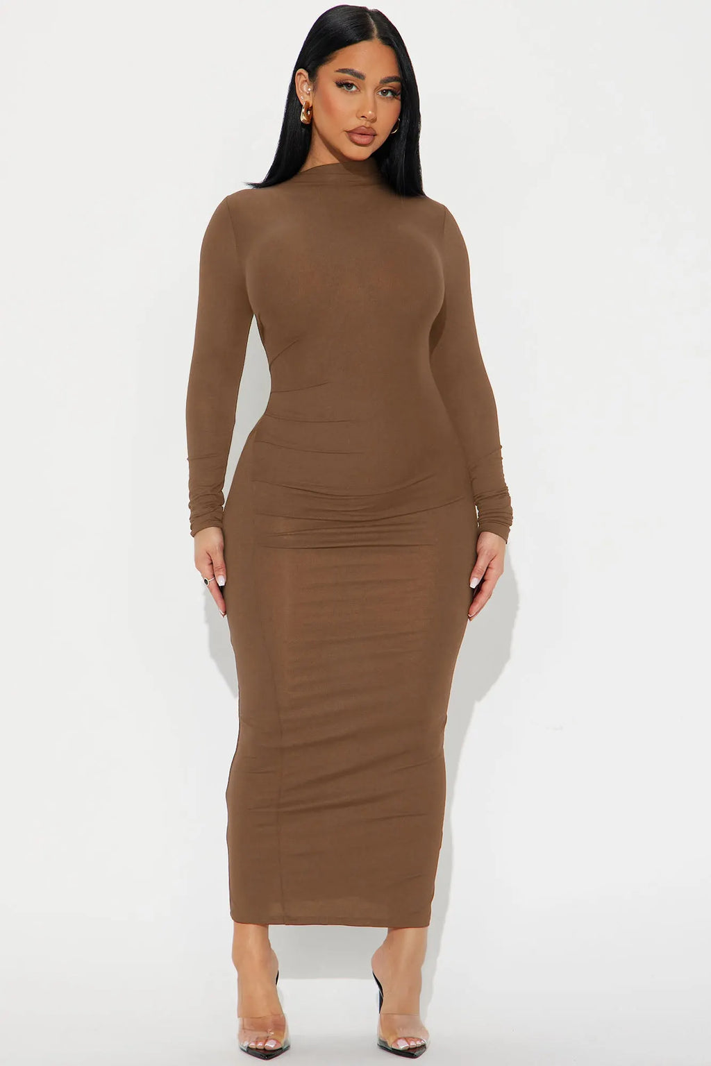 Lana Long Sleeve Midi Dress - Black