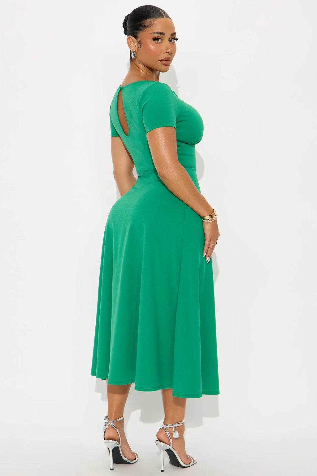 Charolette Short Sleeve Midi Dress - Black