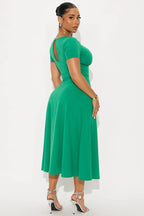 Charolette Short Sleeve Midi Dress - Black