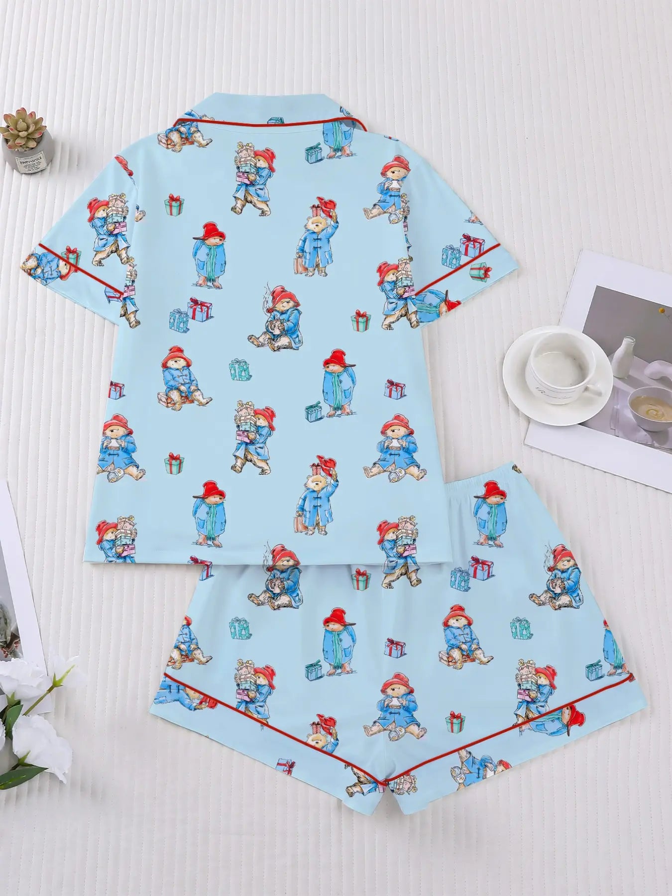 Women's Cute Bear Print Sleepwear Set