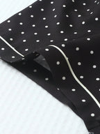 2pcs/Set Women's Mini Polka Dot Printed Pajama Set With Contrast Trim Button-Down Shirt And Bowknot Shorts, Perfect For Home Wear In Summer White Set,Two Pieces Set