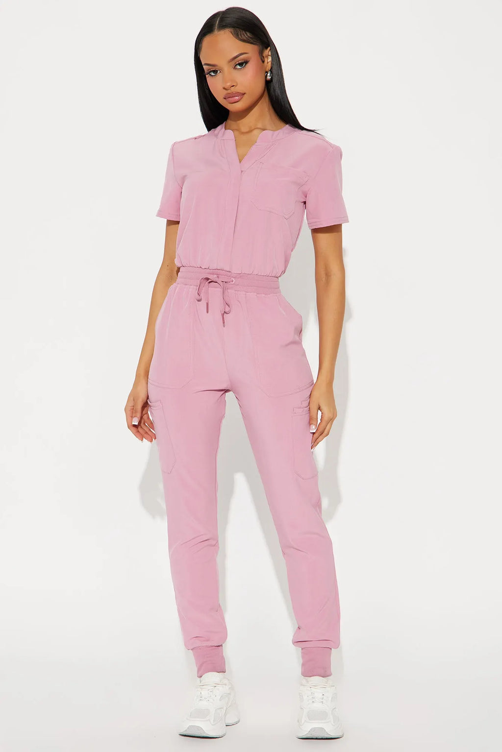 Full Shift Stretch Jogger Scrub Uniform Jumpsuit - Black