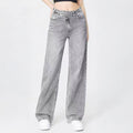 Women's Street Chic High Waist Multi-Pocket Baggy Denim Wide Leg Jeans, Versatile Streetwear Outfits, Asymmetric Waist Denim Trousers