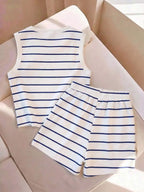 LUNE The New Spring And Summer Fashion And Casual Two Pieces Set Of White Vest And Shorts Is Selling Well