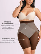 SHAPELLX  BOOT-YEAH MeshSmooth X-Compression Tummy Control Hip-Lifting All-Day Shaping High-Waist Mid Leg Thigh Shaping Breathable Mesh Short