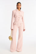 Mary Jane Wide Leg Tweed Pants - Pink