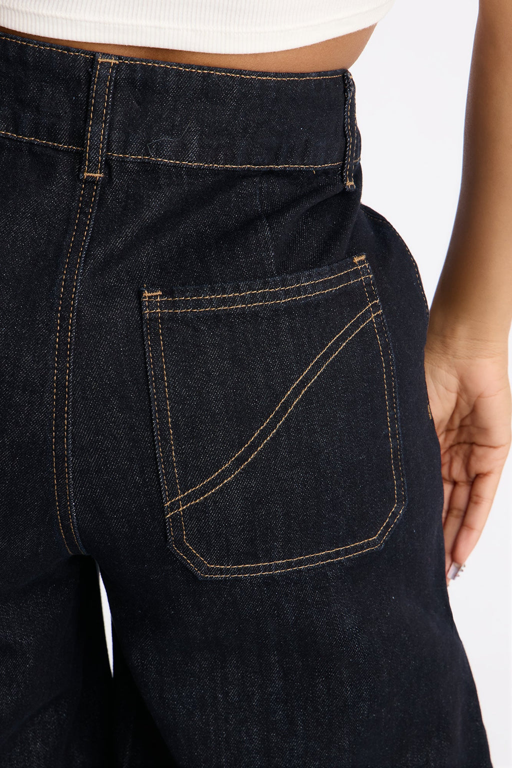 Night Shift Non Stretch Denim Jort - Dark Denim