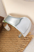 Irregular Shaped Metallic Sheen Fashionable Open Bangle Bracelet