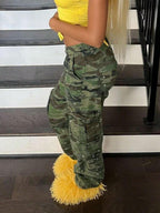 Women Camouflage Casual Young Fashion Denim Jeans
