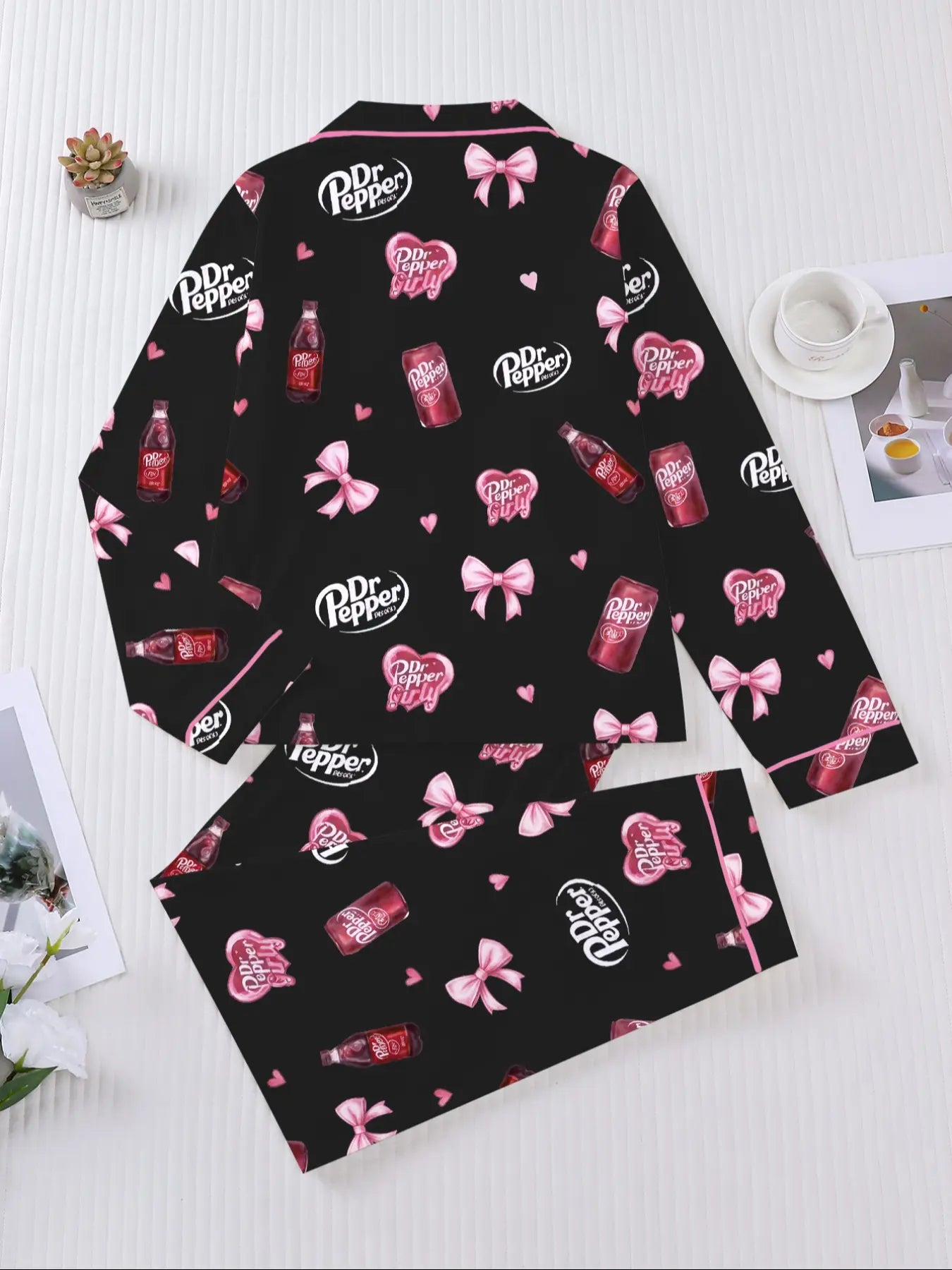 Women's Heart-shaped drink bottle Sleepwear Set
