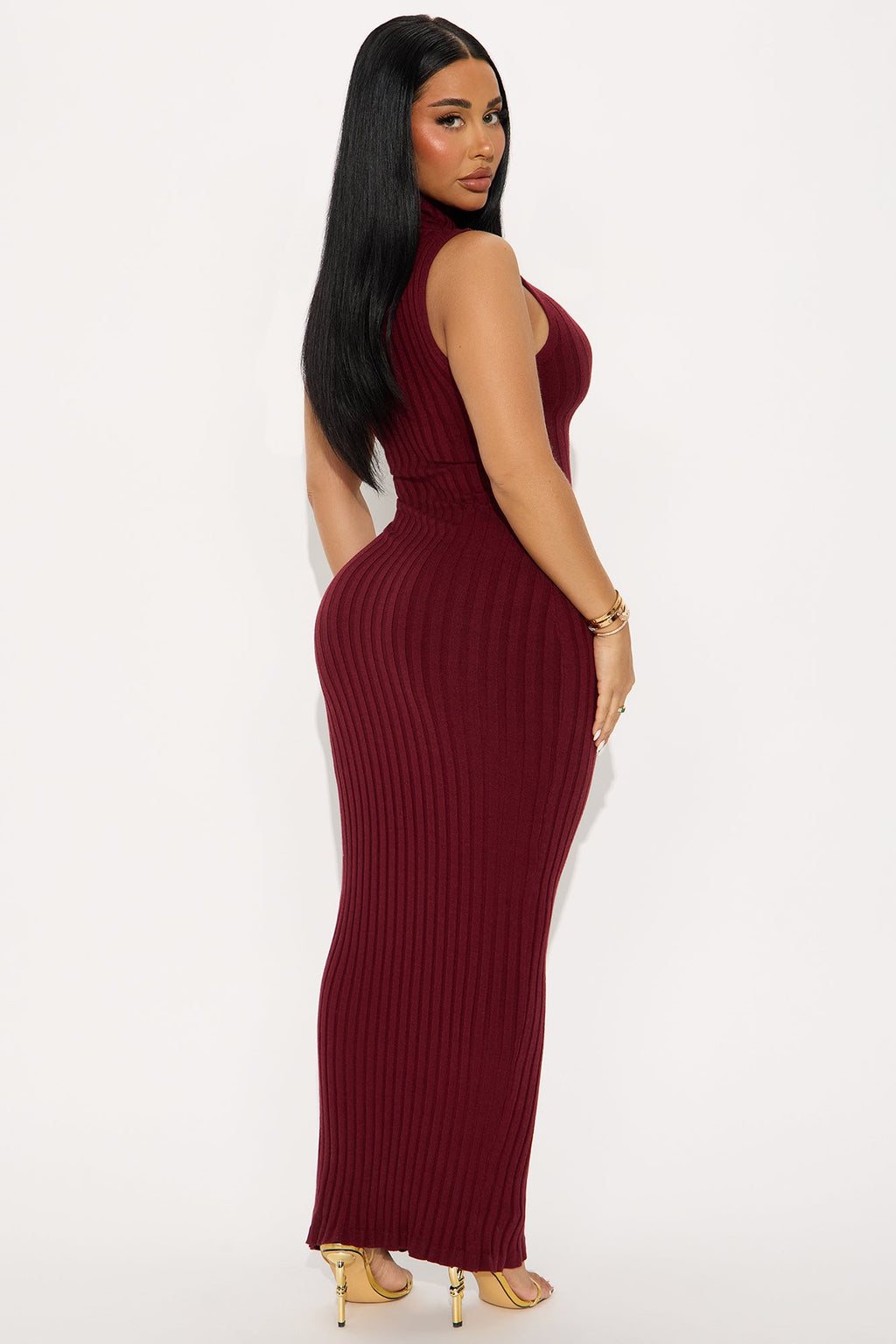 Warm Promises Ribbed Maxi Dress - Black