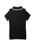 Women's Contrast Binding Polo Neck Knit Top, Casual Fit Button-Front Short-Sleeve Knitting Top for Summer, Fashion Knit Polo Shirt for Women's Daily Wear, Collared Polo Shirts, Summer Tops