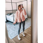 UANEO Women's Quilted Puffer Jackets Lightweight Zipper Short Padded Coat With Pockets TikTokShopBlackFriday Long Sleeve