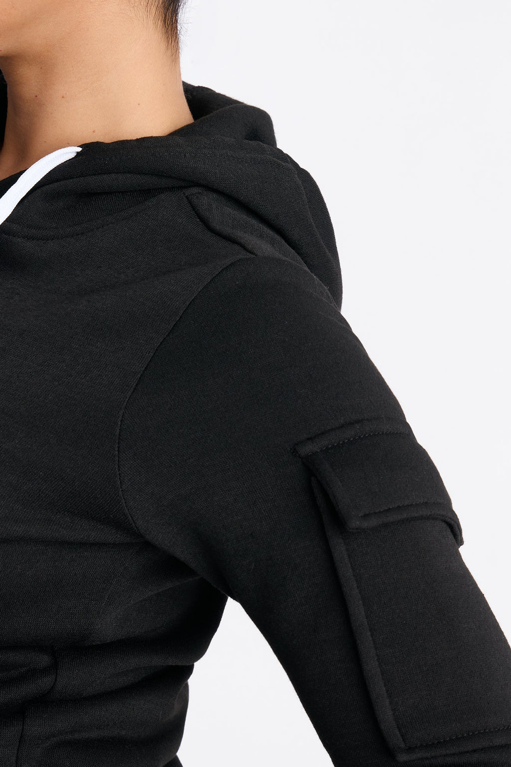 On The Run Cargo Fleece Pant Set - Black
